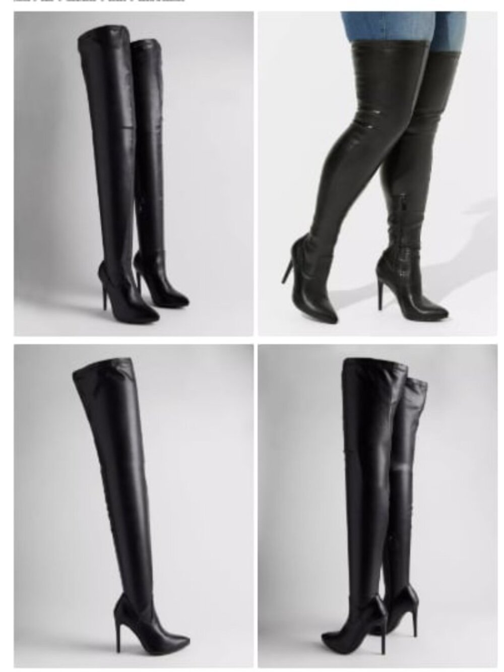 Stretch Pointed Toe Stiletto Over‑the‑Knee Boot (Black, Size 13 WW)